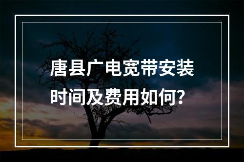 唐县广电宽带安装时间及费用如何？
