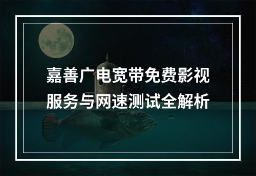 嘉善广电宽带免费影视服务与网速测试全解析