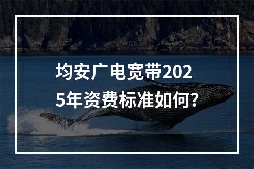 均安广电宽带2025年资费标准如何？