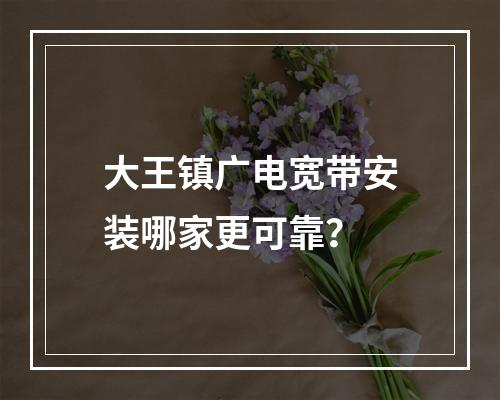大王镇广电宽带安装哪家更可靠？