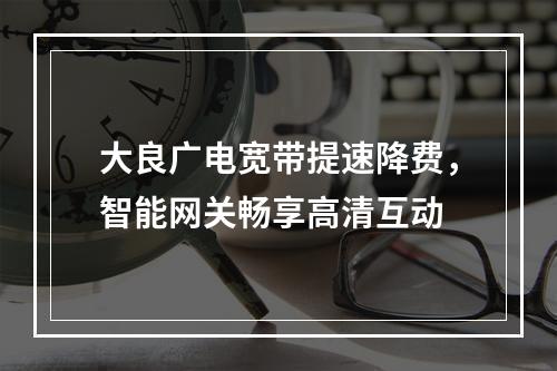 大良广电宽带提速降费，智能网关畅享高清互动