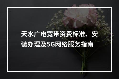 天水广电宽带资费标准、安装办理及5G网络服务指南