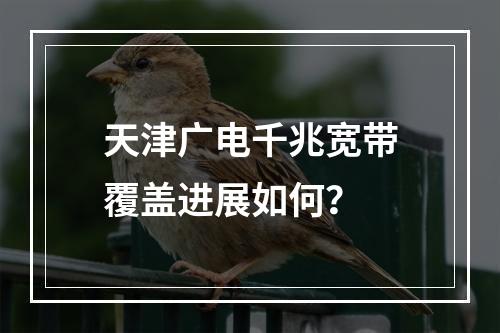 天津广电千兆宽带覆盖进展如何？