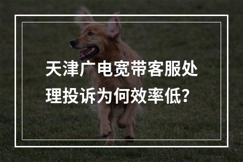天津广电宽带客服处理投诉为何效率低？