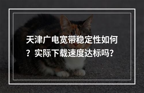 天津广电宽带稳定性如何？实际下载速度达标吗？
