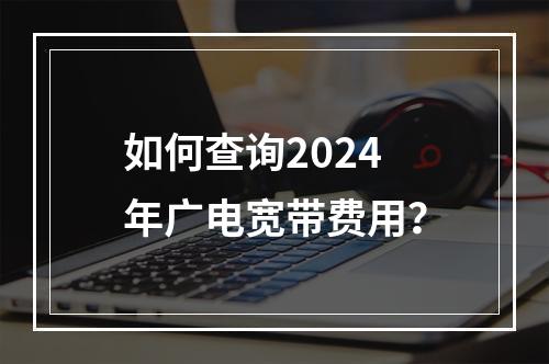 如何查询2024年广电宽带费用？