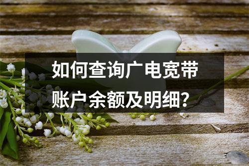 如何查询广电宽带账户余额及明细？