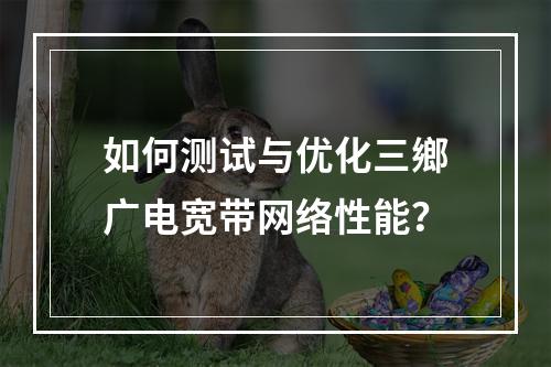 如何测试与优化三鄉广电宽带网络性能？