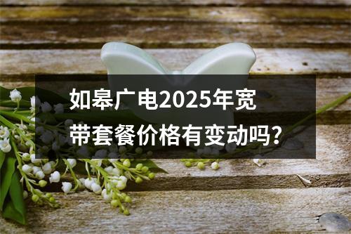 如皋广电2025年宽带套餐价格有变动吗？
