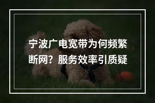 宁波广电宽带为何频繁断网？服务效率引质疑