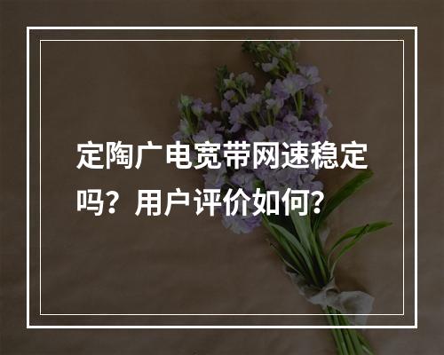 定陶广电宽带网速稳定吗？用户评价如何？