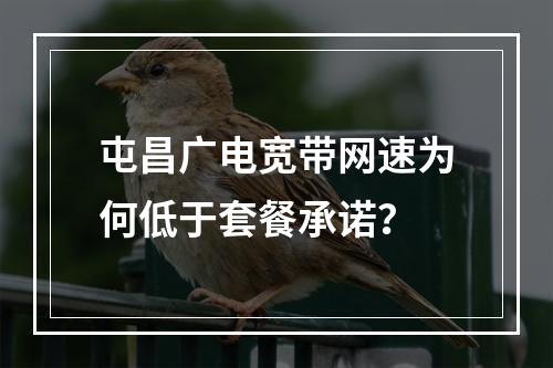 屯昌广电宽带网速为何低于套餐承诺？