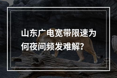 山东广电宽带限速为何夜间频发难解？