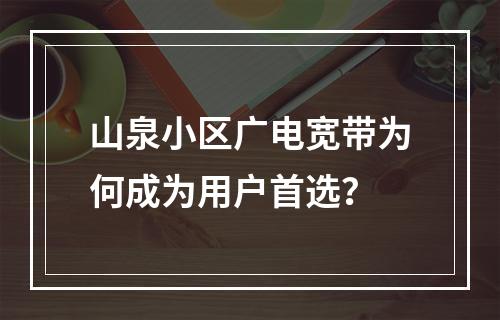 山泉小区广电宽带为何成为用户首选？