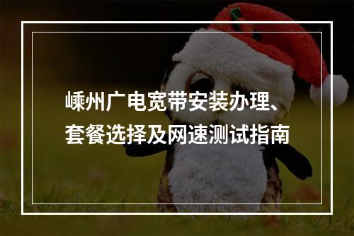 嵊州广电宽带安装办理、套餐选择及网速测试指南