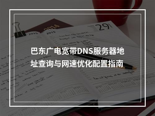 巴东广电宽带DNS服务器地址查询与网速优化配置指南