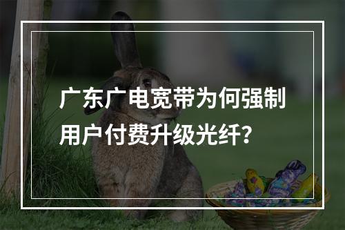 广东广电宽带为何强制用户付费升级光纤？