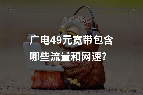 广电49元宽带包含哪些流量和网速？
