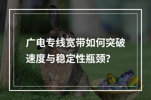 广电专线宽带如何突破速度与稳定性瓶颈？