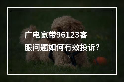 广电宽带96123客服问题如何有效投诉？