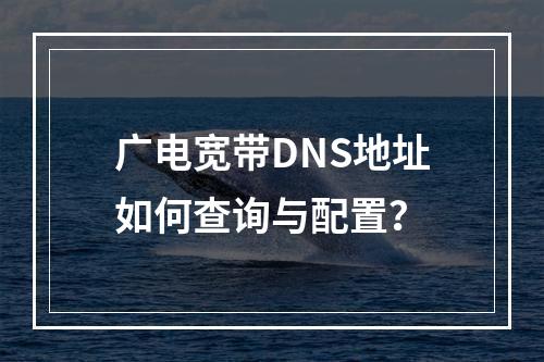 广电宽带DNS地址如何查询与配置？