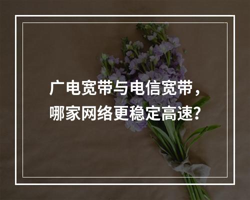 广电宽带与电信宽带，哪家网络更稳定高速？
