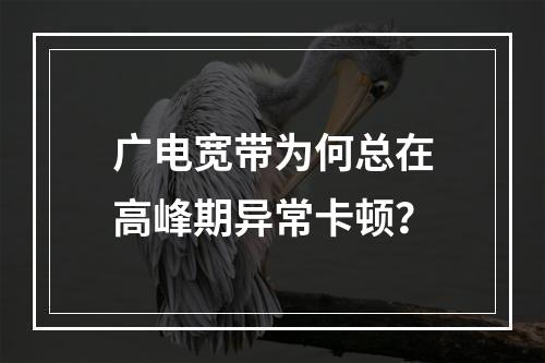 广电宽带为何总在高峰期异常卡顿？