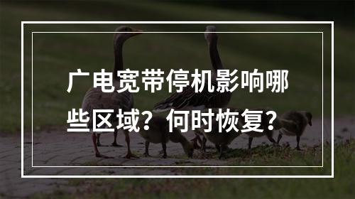 广电宽带停机影响哪些区域？何时恢复？