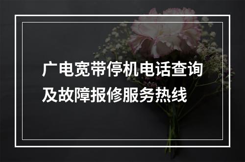 广电宽带停机电话查询及故障报修服务热线