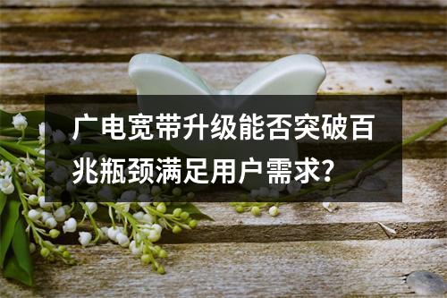 广电宽带升级能否突破百兆瓶颈满足用户需求？