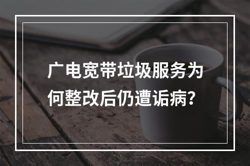 广电宽带垃圾服务为何整改后仍遭诟病？