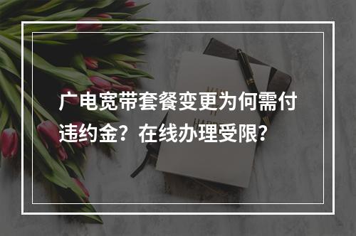 广电宽带套餐变更为何需付违约金？在线办理受限？