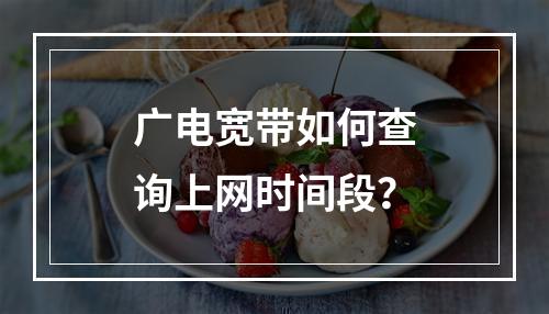 广电宽带如何查询上网时间段？