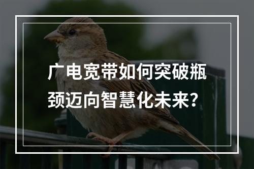 广电宽带如何突破瓶颈迈向智慧化未来？