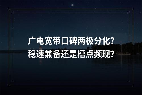 广电宽带口碑两极分化？稳速兼备还是槽点频现？