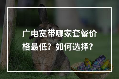 广电宽带哪家套餐价格最低？如何选择？