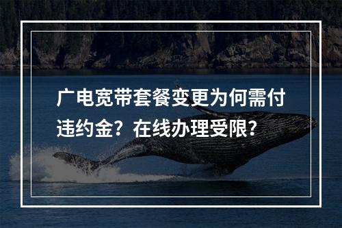 广电宽带套餐变更为何需付违约金？在线办理受限？