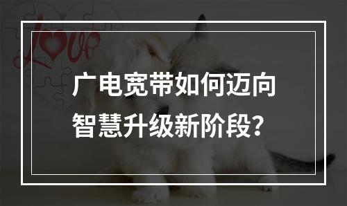 广电宽带如何迈向智慧升级新阶段？