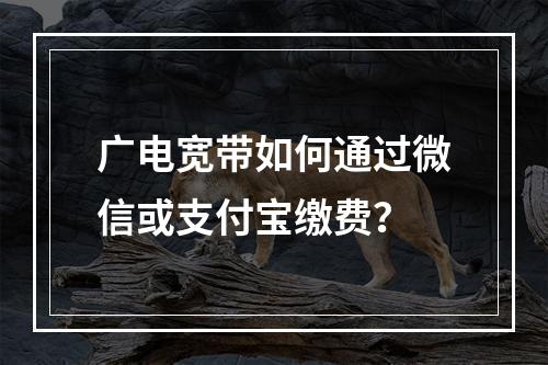 广电宽带如何通过微信或支付宝缴费？