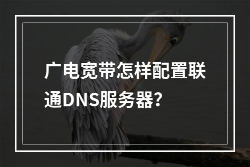 广电宽带怎样配置联通DNS服务器？