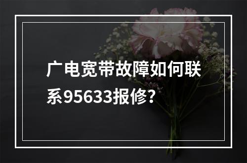 广电宽带故障如何联系95633报修？