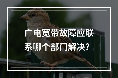 广电宽带故障应联系哪个部门解决？