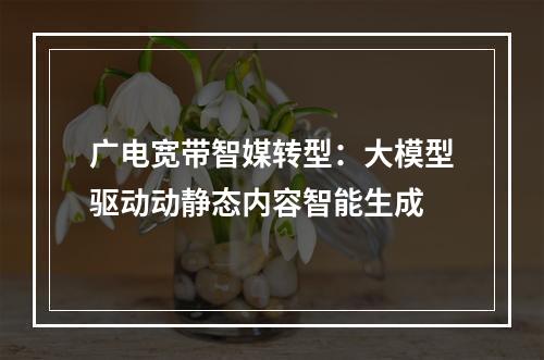 广电宽带智媒转型：大模型驱动动静态内容智能生成
