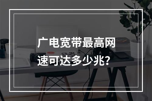 广电宽带最高网速可达多少兆？