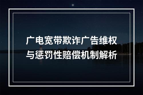 广电宽带欺诈广告维权与惩罚性赔偿机制解析