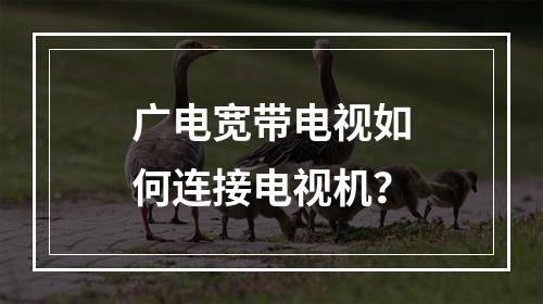 广电宽带电视如何连接电视机？