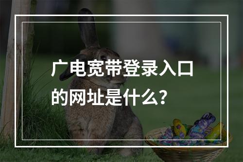 广电宽带登录入口的网址是什么？