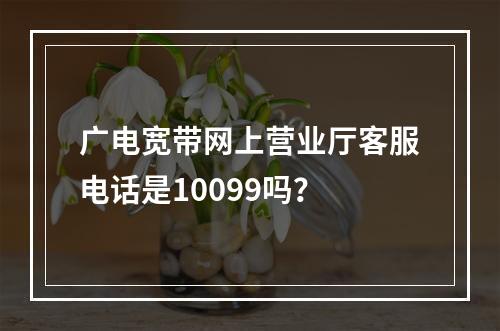 广电宽带网上营业厅客服电话是10099吗？