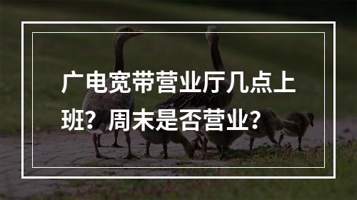广电宽带营业厅几点上班？周末是否营业？