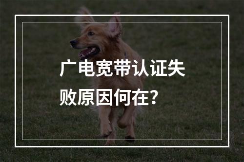 广电宽带认证失败原因何在？